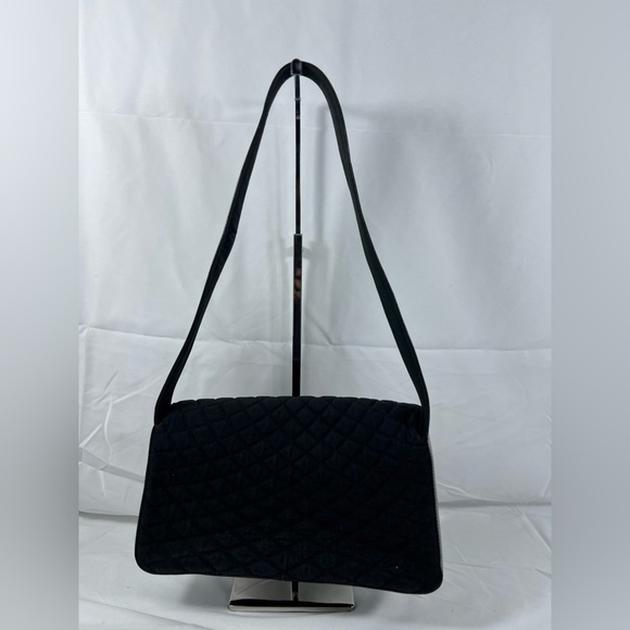 Vintage Bally Black Quilted Nylon & Leather Shoulder Bag Made in Italy - Picture 3 of 14